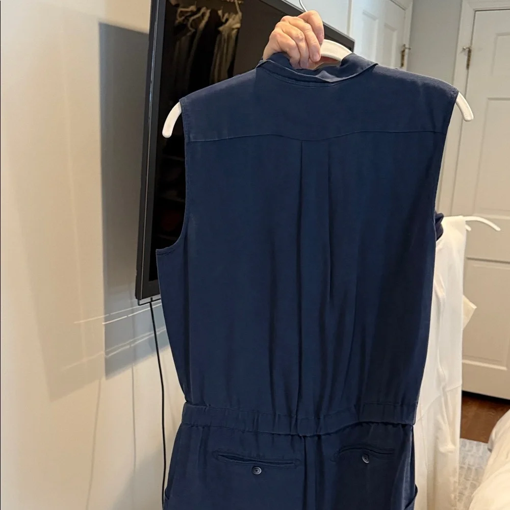 ATM Navy Sleeveless Button-Up Romper - Picture 3 of 4